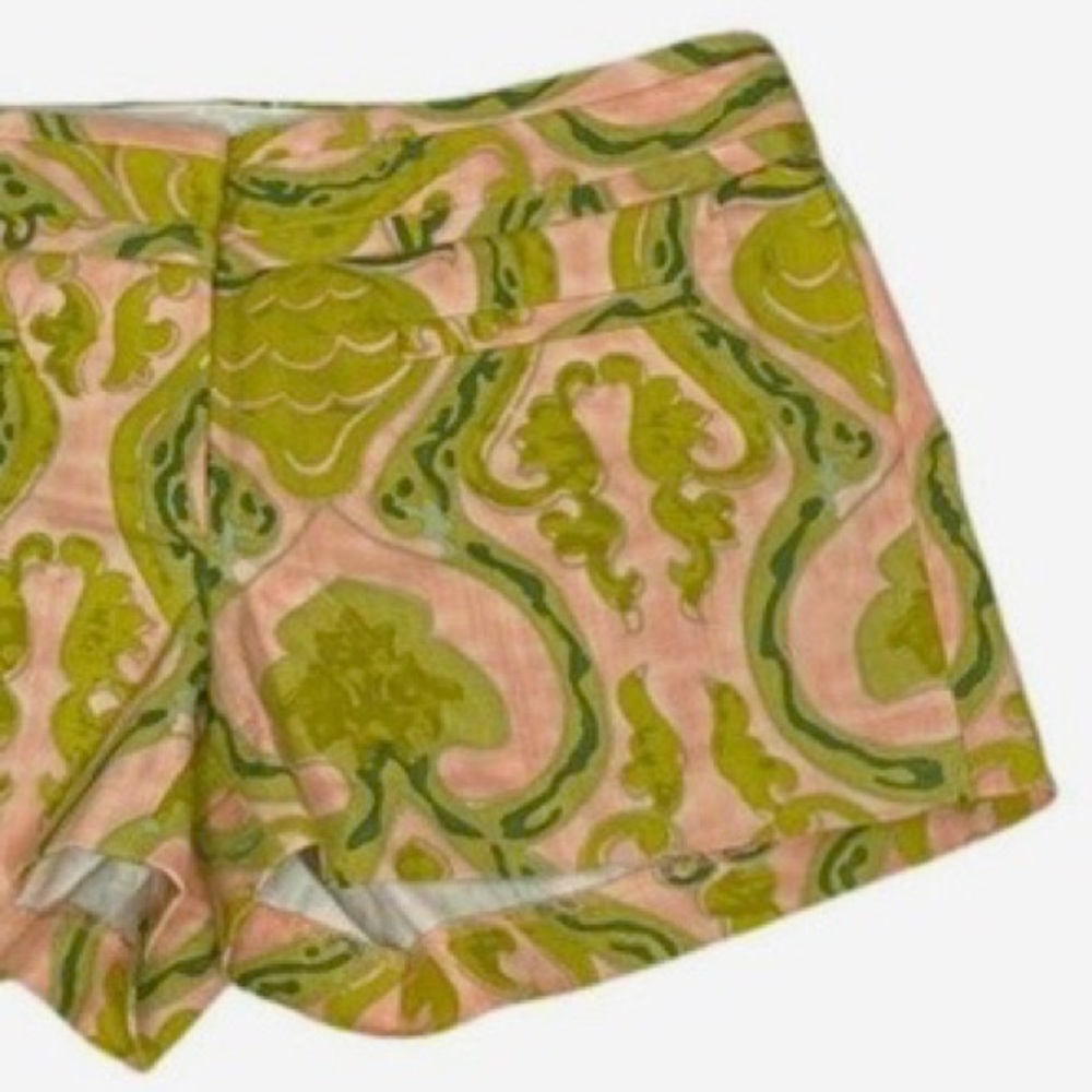 J.CREW Y2K 2000s Pink Green Paisley Baroque Shorts 4 style 13017